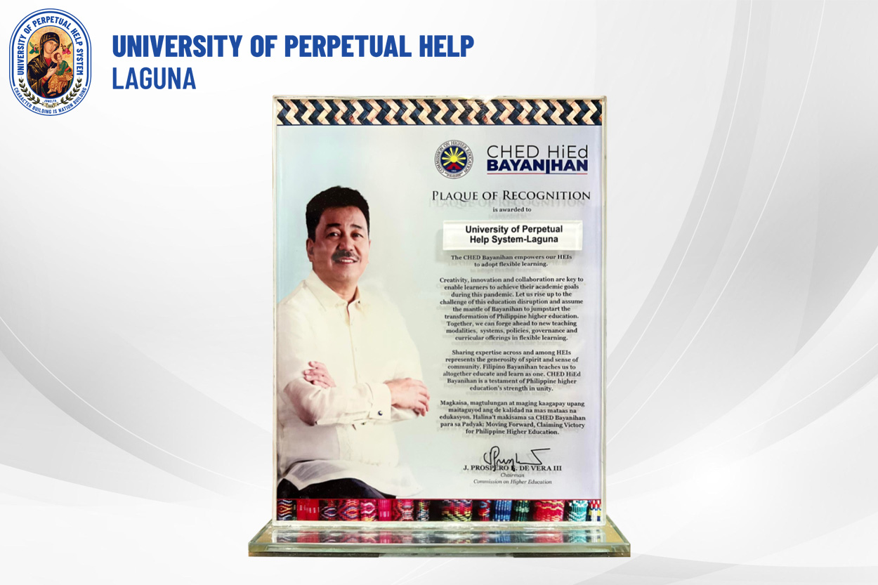UPHSL receives a plaque of recognition from CHED